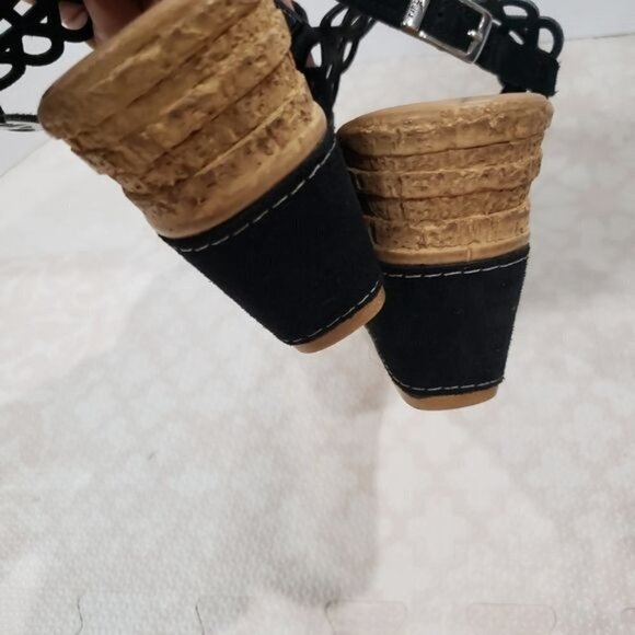 Azura Perforated Open Toe Strappy Wedge Sandals Size 39 - Picture 10 of 13